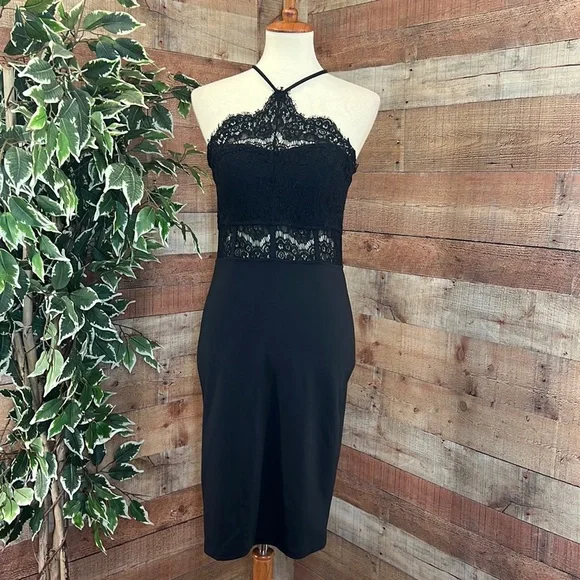 Row.A | Dresses | Rowa Black Lace Halter Style Bodycon Dress | Poshmark Row.A | Dresses | Rowa Black Lace Halter Style Bodycon Dress | Poshmark